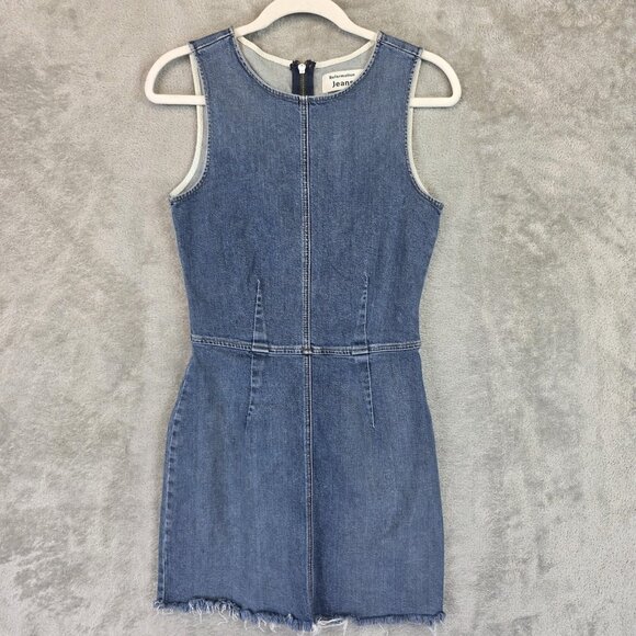 Reformation Dresses & Skirts - Reformation Jeans Dress Womens 6 Denim Zinnia Raw Hem Exposed Zip Made in USA